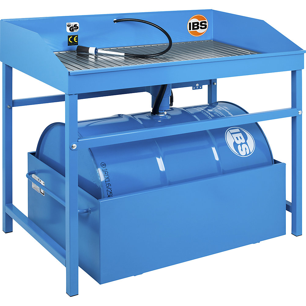 IBS Scherer Bac de nettoyage professionnel fixe, h x l x p utiles 870 x 1135 x 660 mm, pour fût de 200 litres