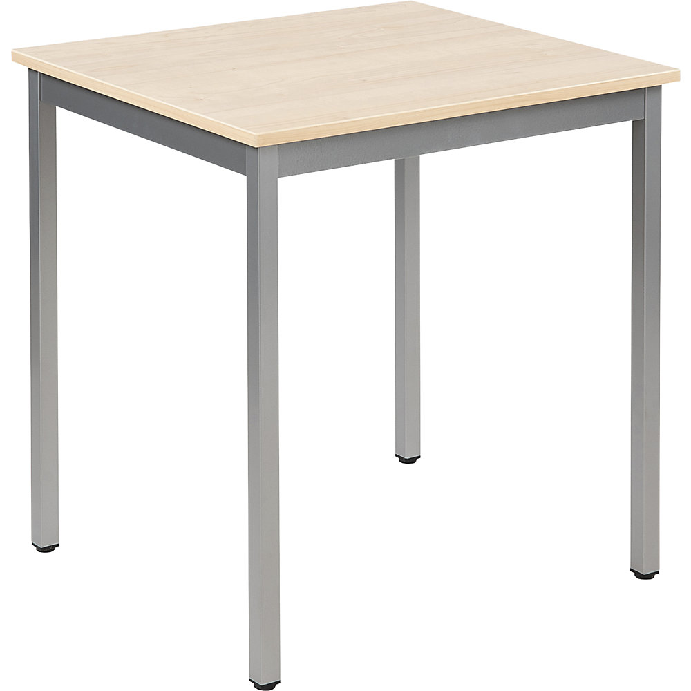 Mehrzwecktisch, rechteckig, HxBxT 740 x 700 x 600 mm, Platte Ahorn-Dekor, Gestell weißaluminium eurokraft basic