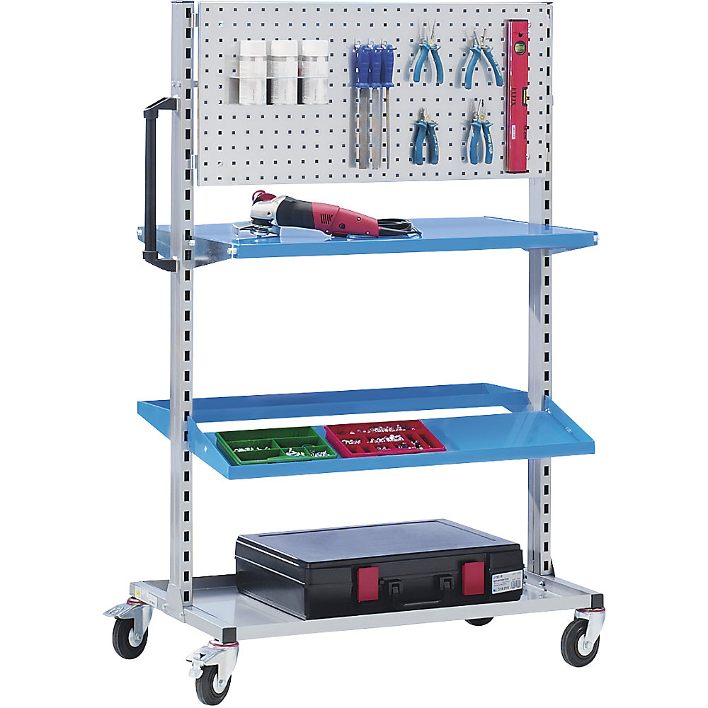 Werkstattgerät, modular, für 2 Platten je Seite, Grundmodell ohne Platten eurokraft pro 2