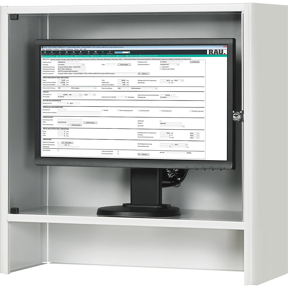 RAU Monitor Enclosure with Active Fan Light Gray 2