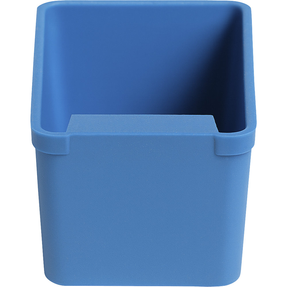 Systemdose aus Polystyrol, mit beschriftbarer Griffleiste, HxBxT 62 x 83 x 57 mm, blau, VE 32 Stk eurokraft pro