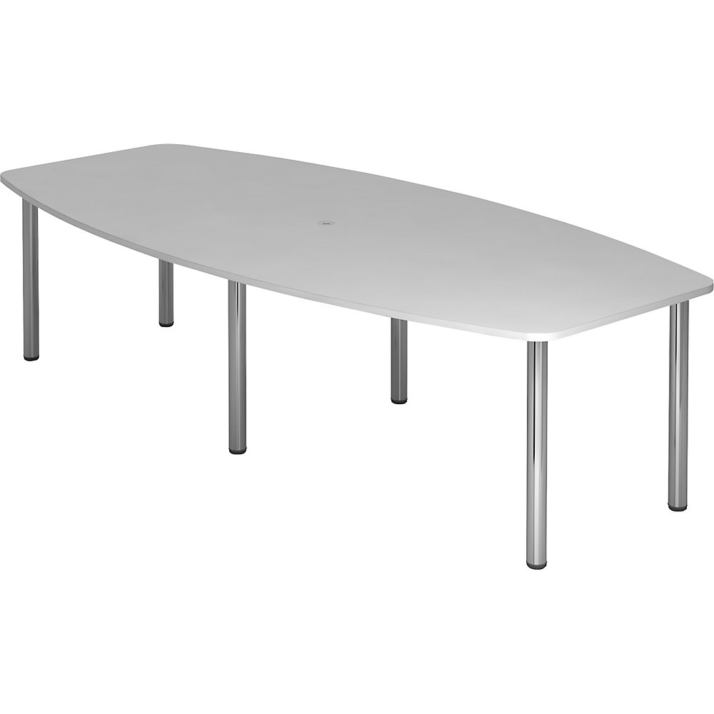 Photos - Office Desk frame with round tubular legs, for 10 people, frame with round tubular legs, for 10 people, light grey