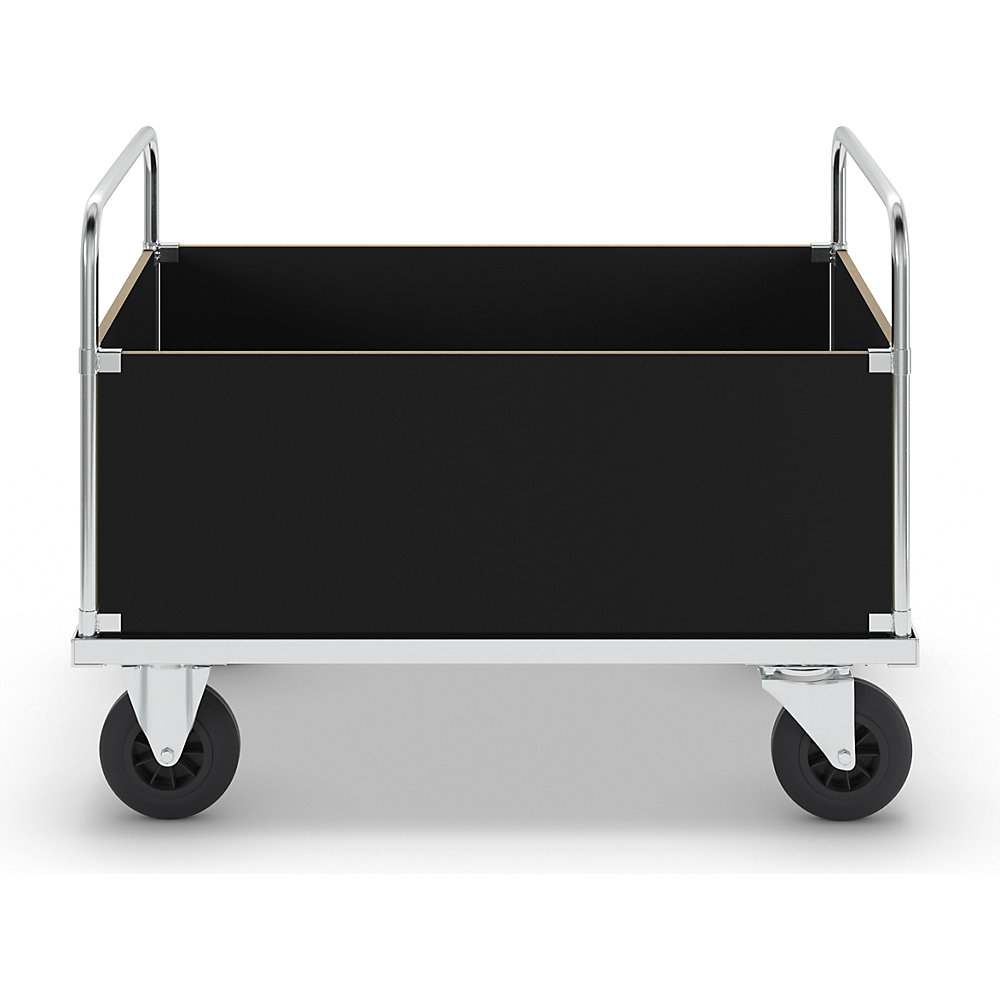 Verzinkter Plattformwagen, Kofferaufbau hoch, LxB 1200 x 800 mm, 2 Lenk- und 2 Bockrollen Kongamek 3