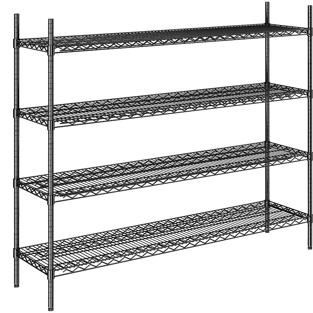 Rayonnage en fil d'acier noir