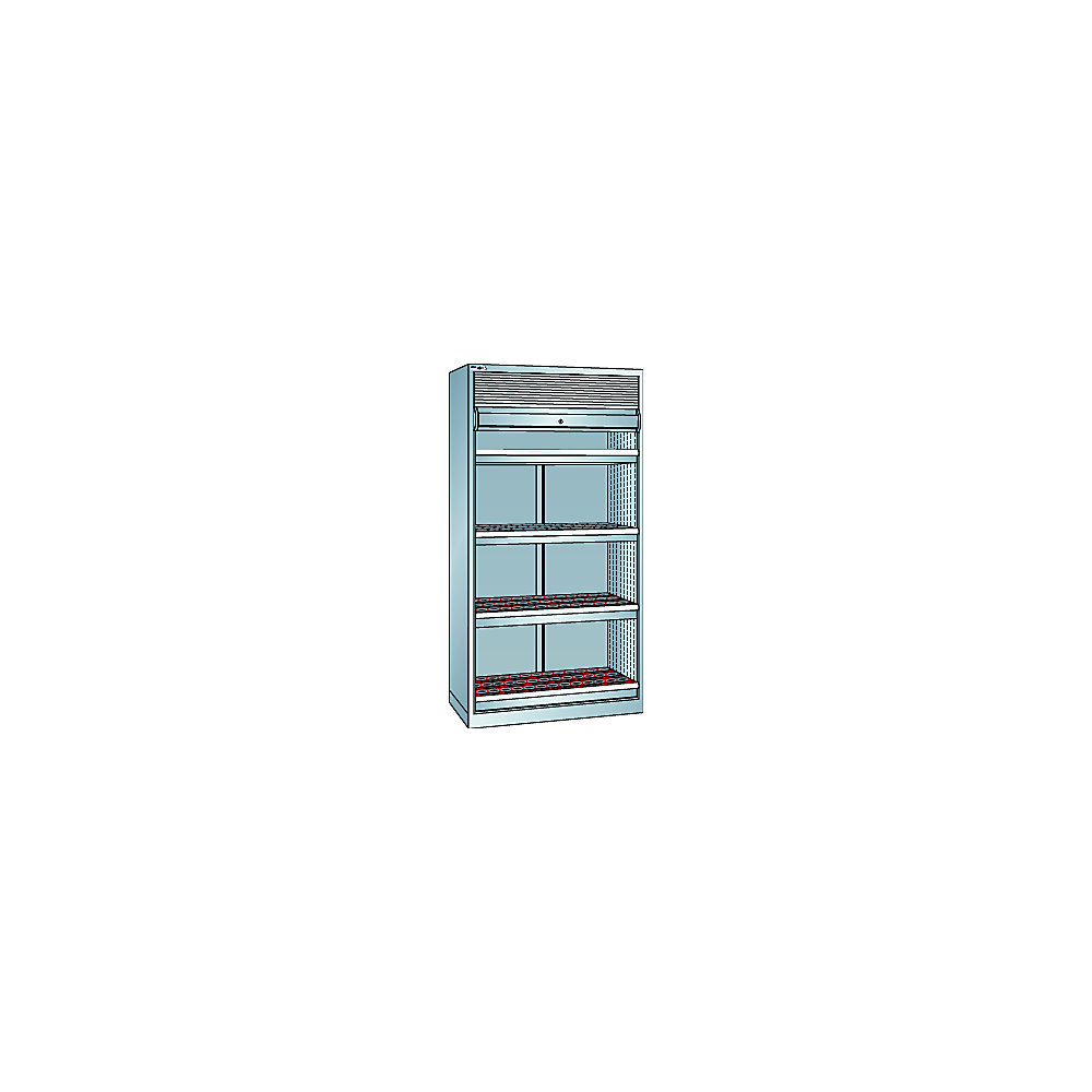 LISTA Armoire à rideaux CNC, 4 tiroirs, 156 supports ISO-SK 40, gris clair RAL 7035