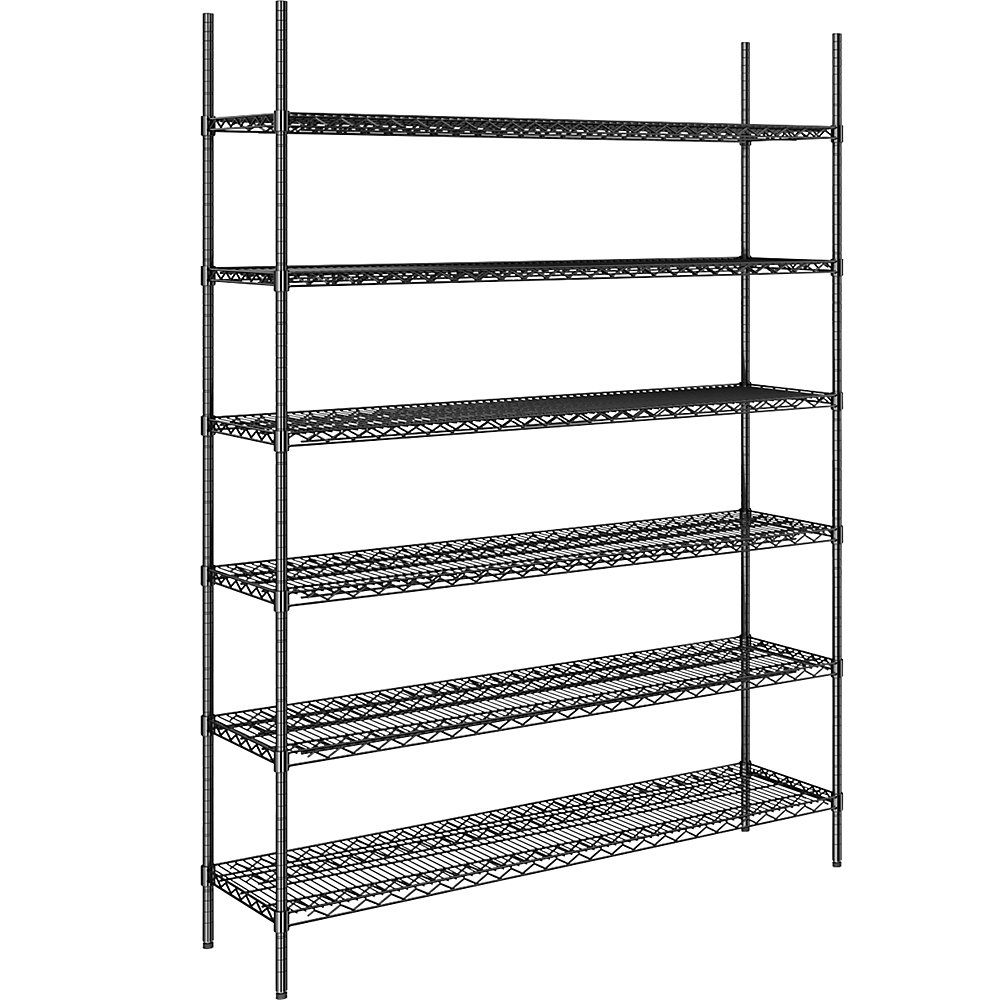 Rayonnage en fil d'acier noir