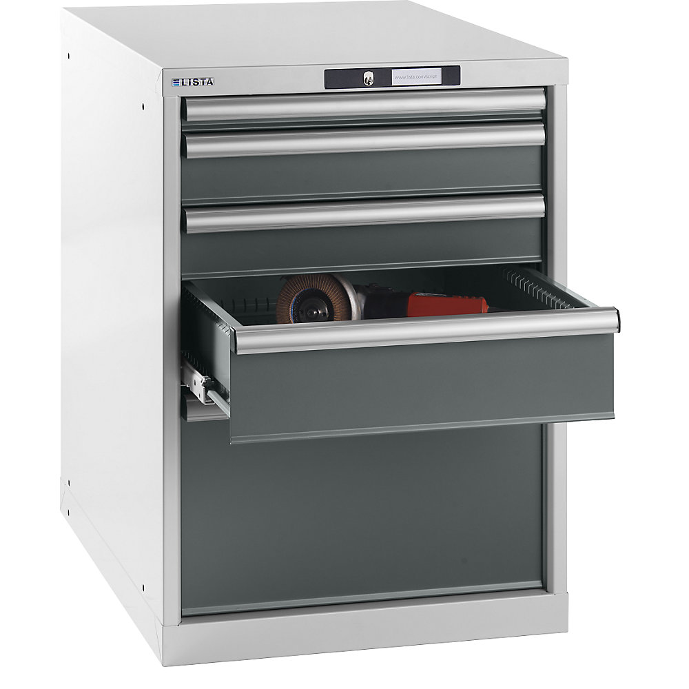 LISTA Armoire à tiroirs, serrure à cylindre interchangeable avec jeu de 2 clés, h x l x p 800 x 564 x 725 mm