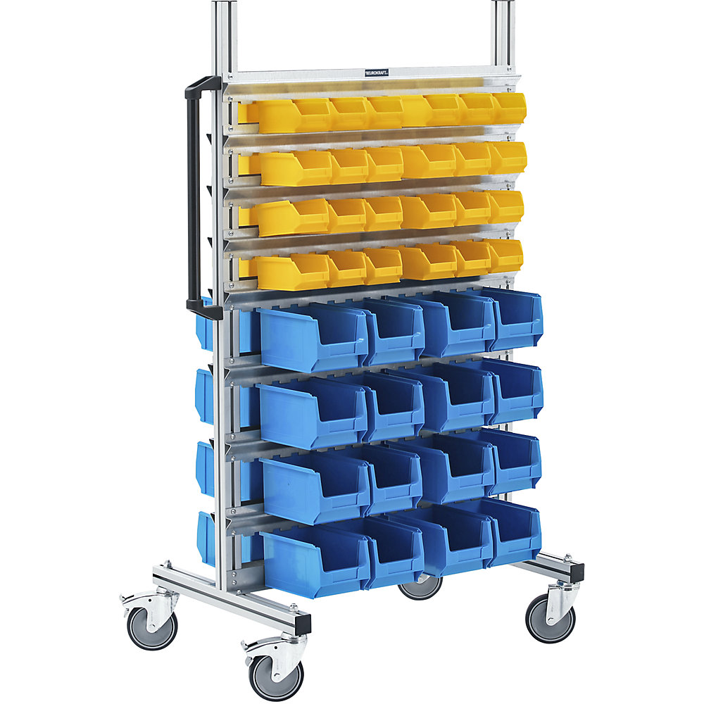 Rayonnage mobile en aluminium, version étroite