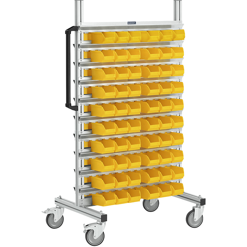 Rayonnage mobile en aluminium, version étroite