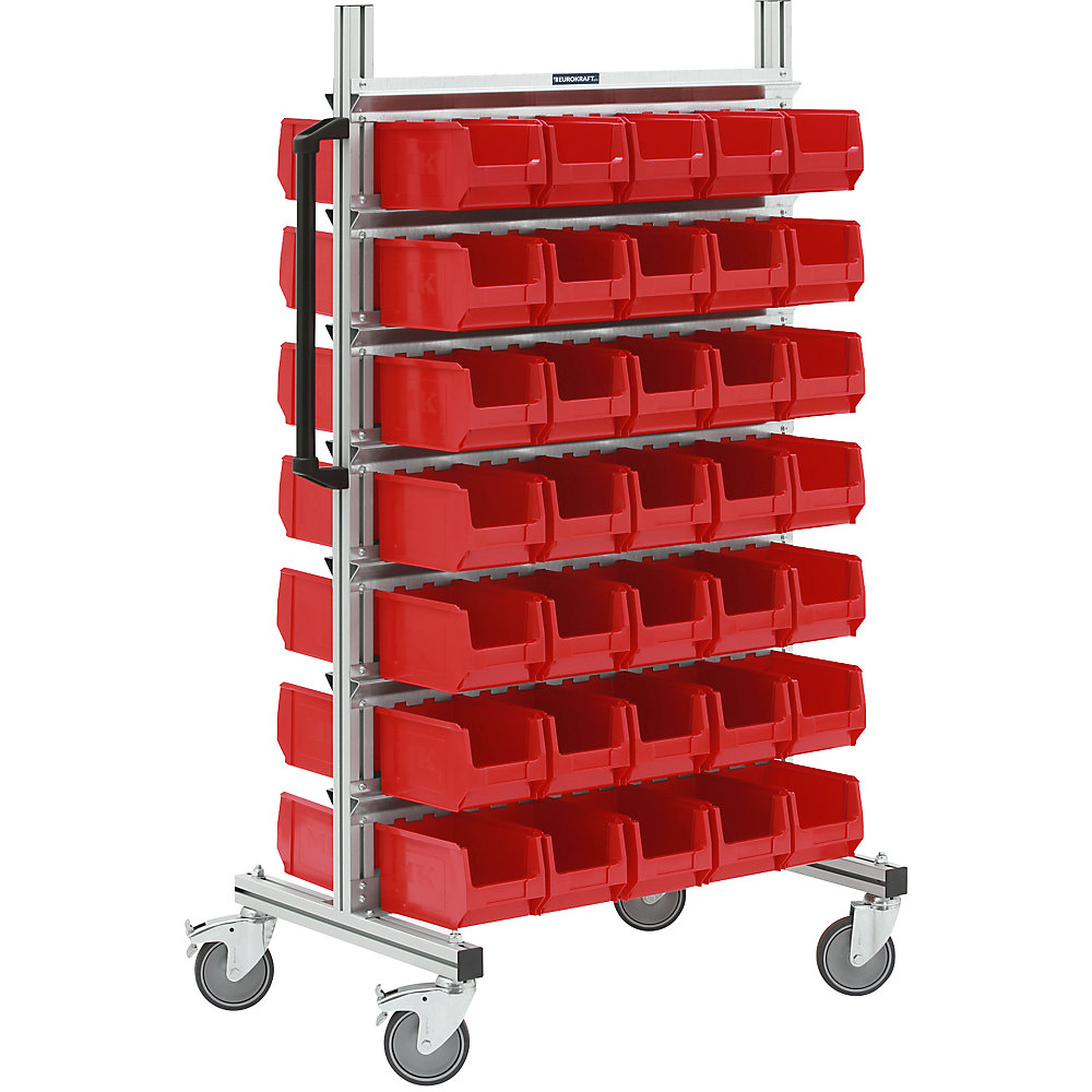 Rayonnage mobile en aluminium, version étroite