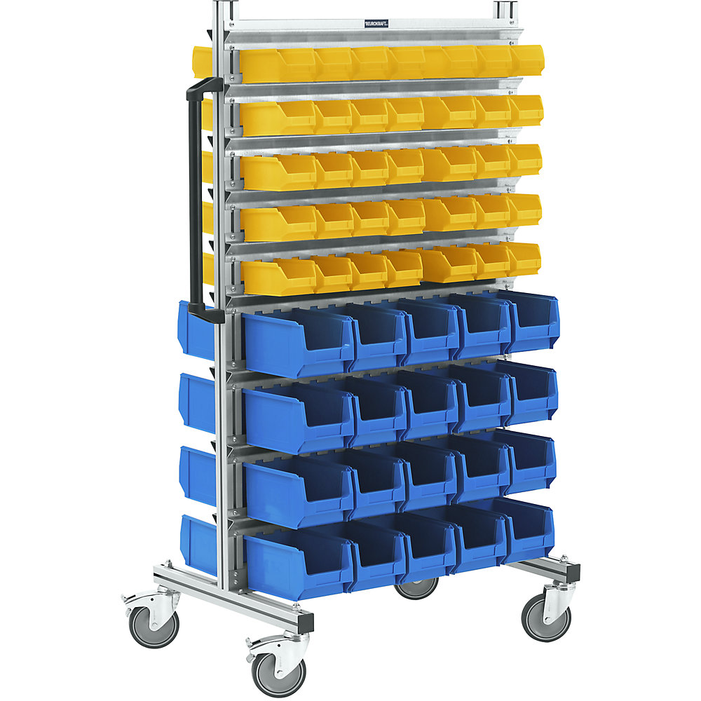 Rayonnage mobile en aluminium, version étroite