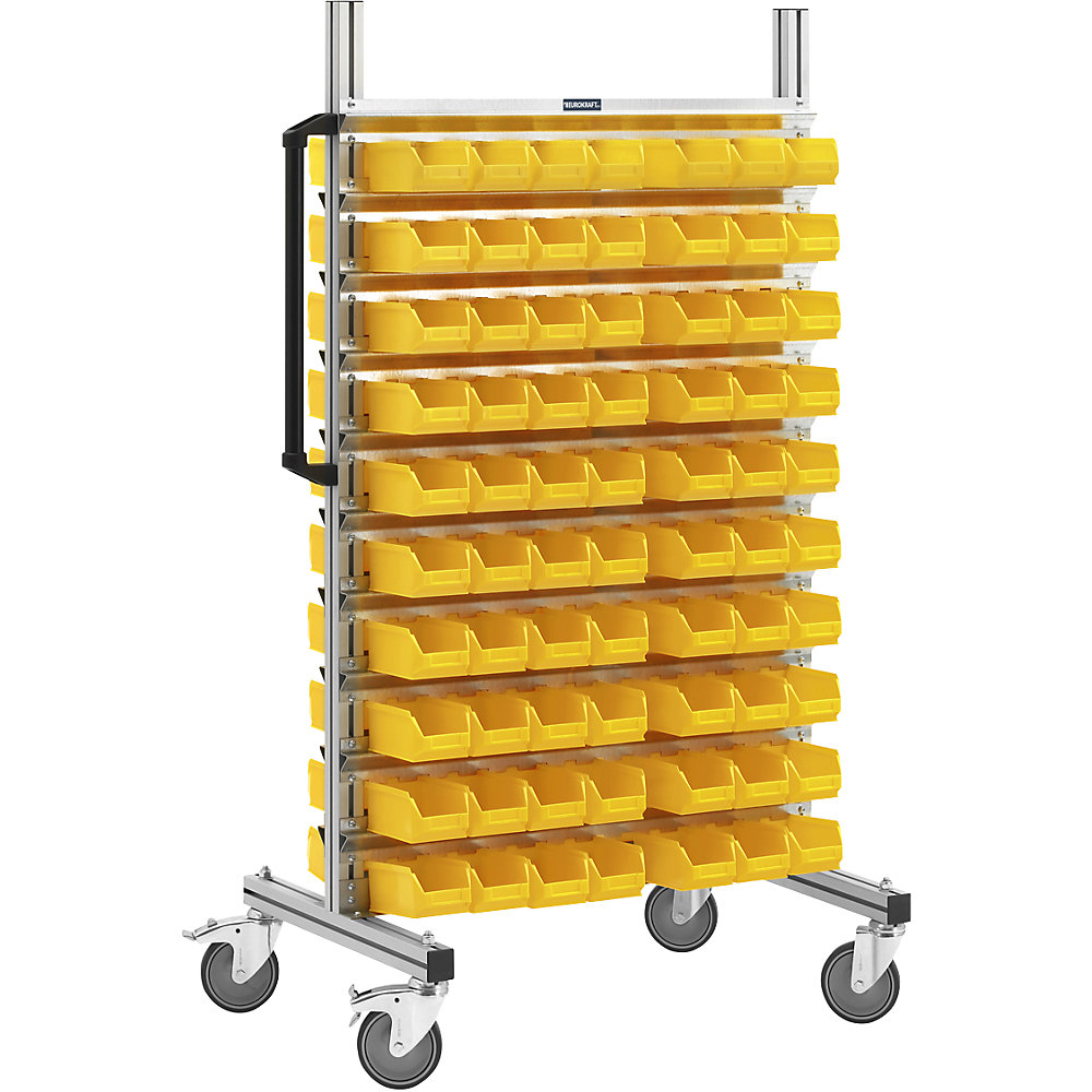 Rayonnage mobile en aluminium, version étroite