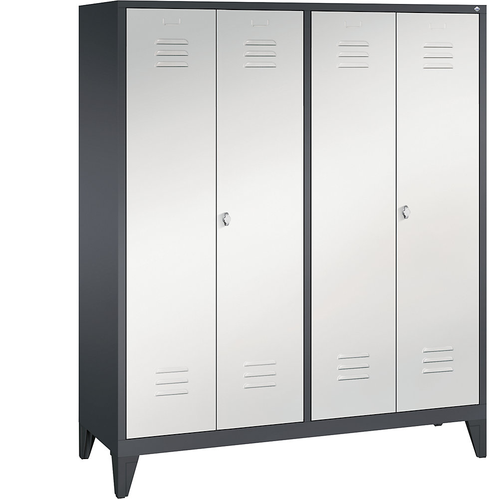 Vestiaire sur pieds CLASSIC avec portes fermant l'une contre l'autre