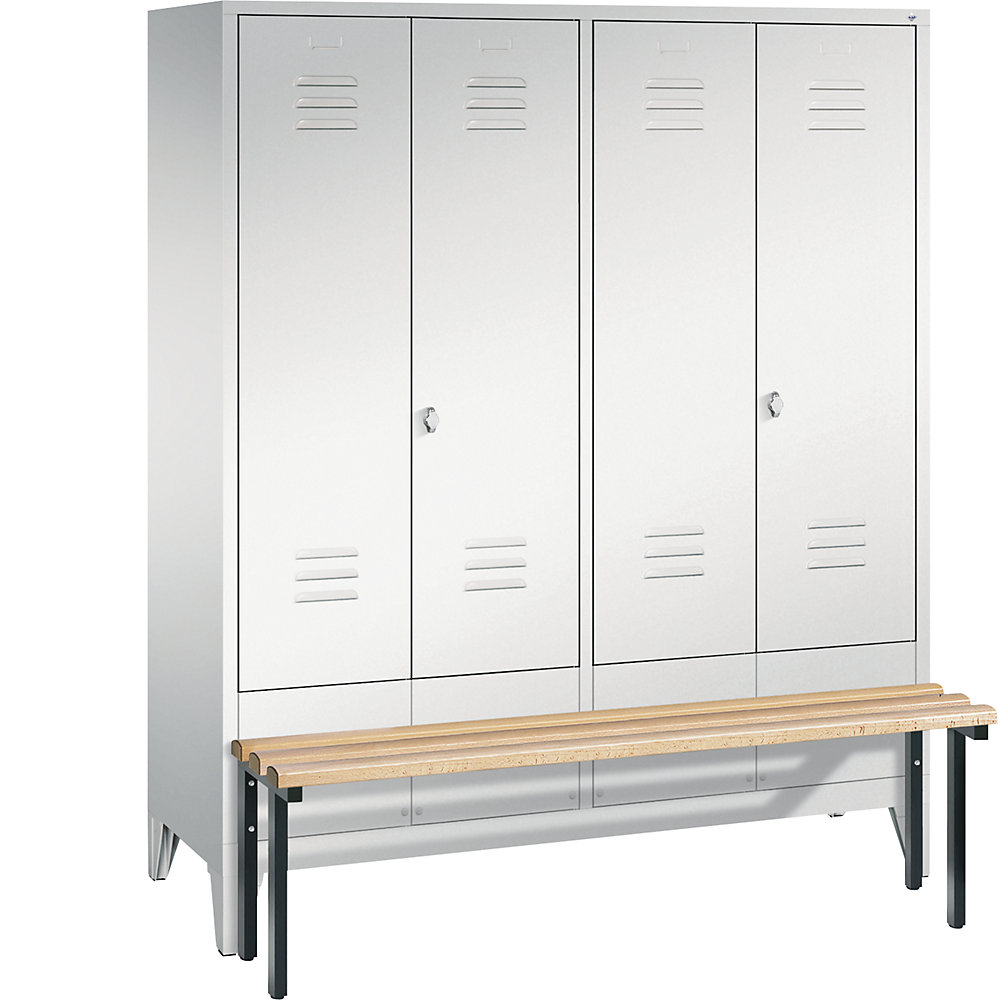 Penderie CLASSIC avec banc frontal et portes fermant l'une contre l'autre
