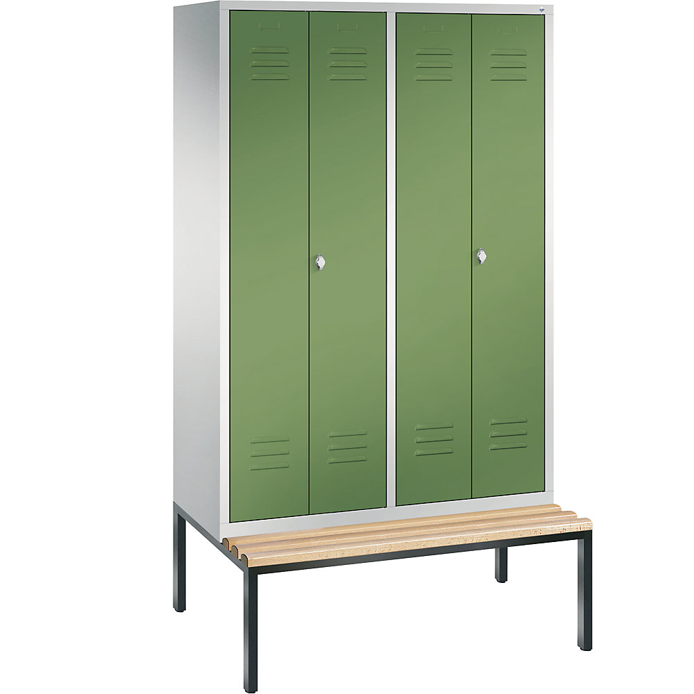 Penderie CLASSIC avec banc inférieur et portes fermant l'une contre l'autre