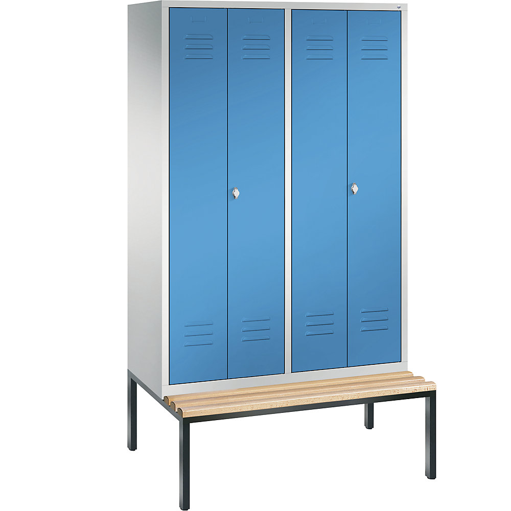 Penderie CLASSIC avec banc inférieur et portes fermant l'une contre l'autre