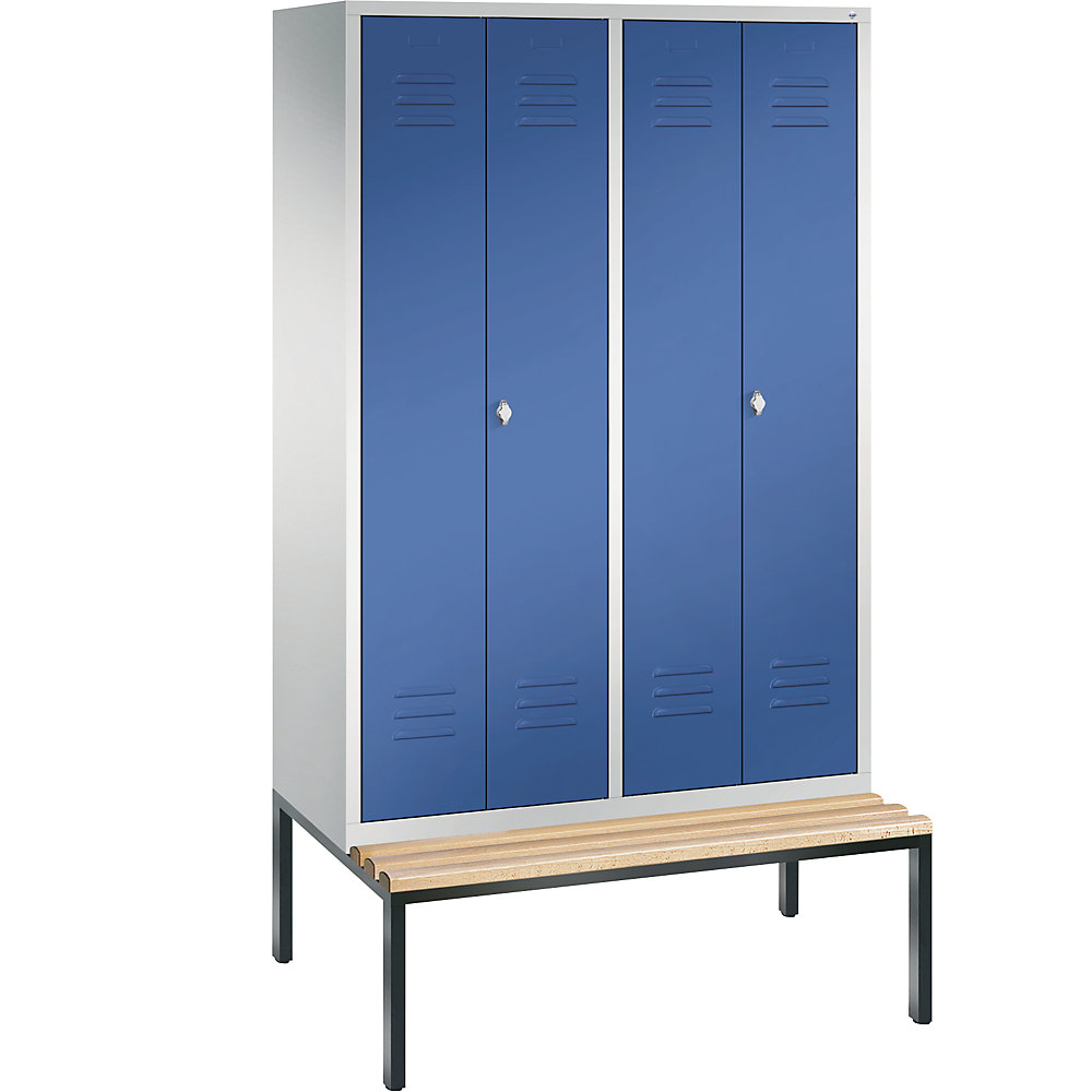 Penderie CLASSIC avec banc inférieur et portes fermant l'une contre l'autre