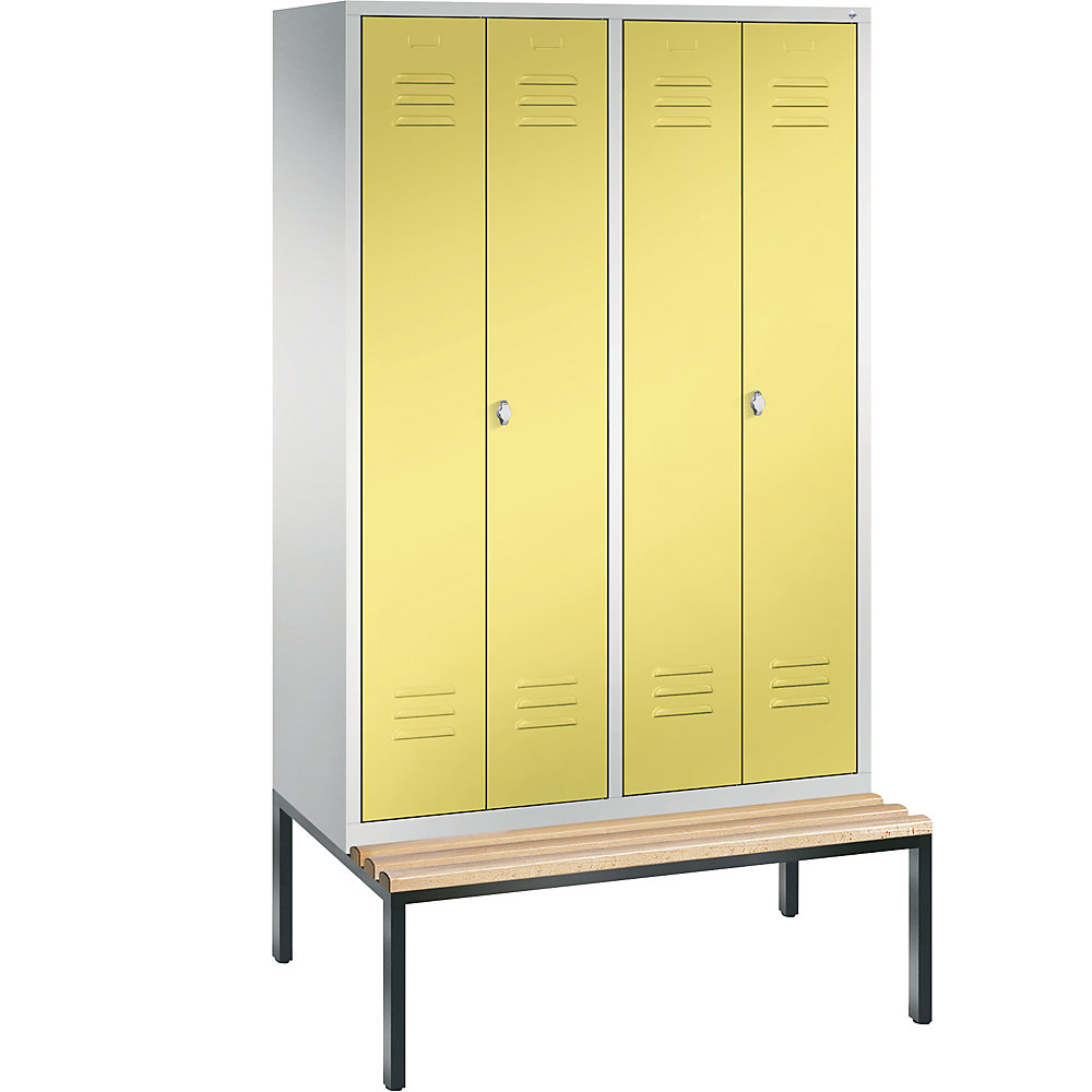 Penderie CLASSIC avec banc inférieur et portes fermant l'une contre l'autre