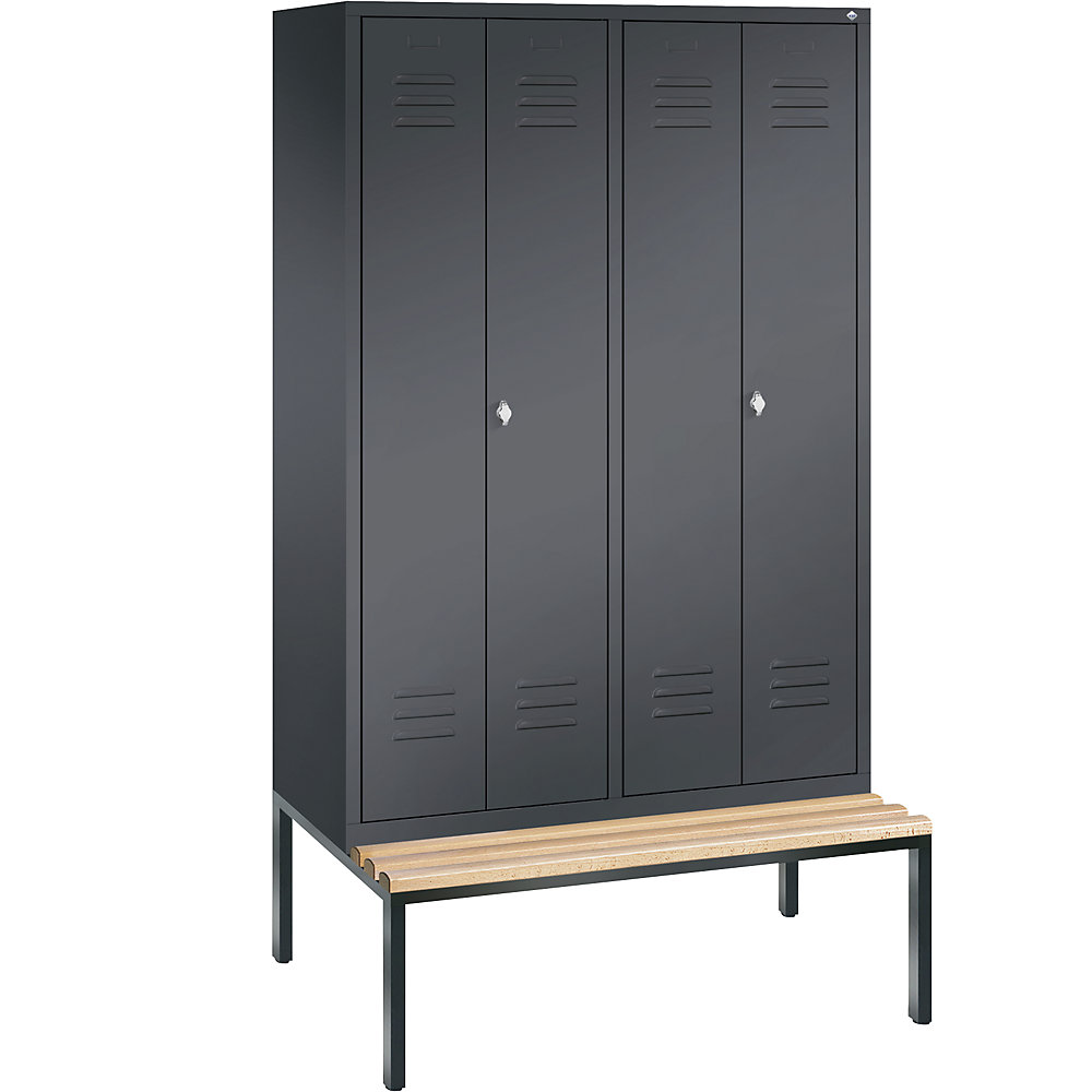 Penderie CLASSIC avec banc inférieur et portes fermant l'une contre l'autre