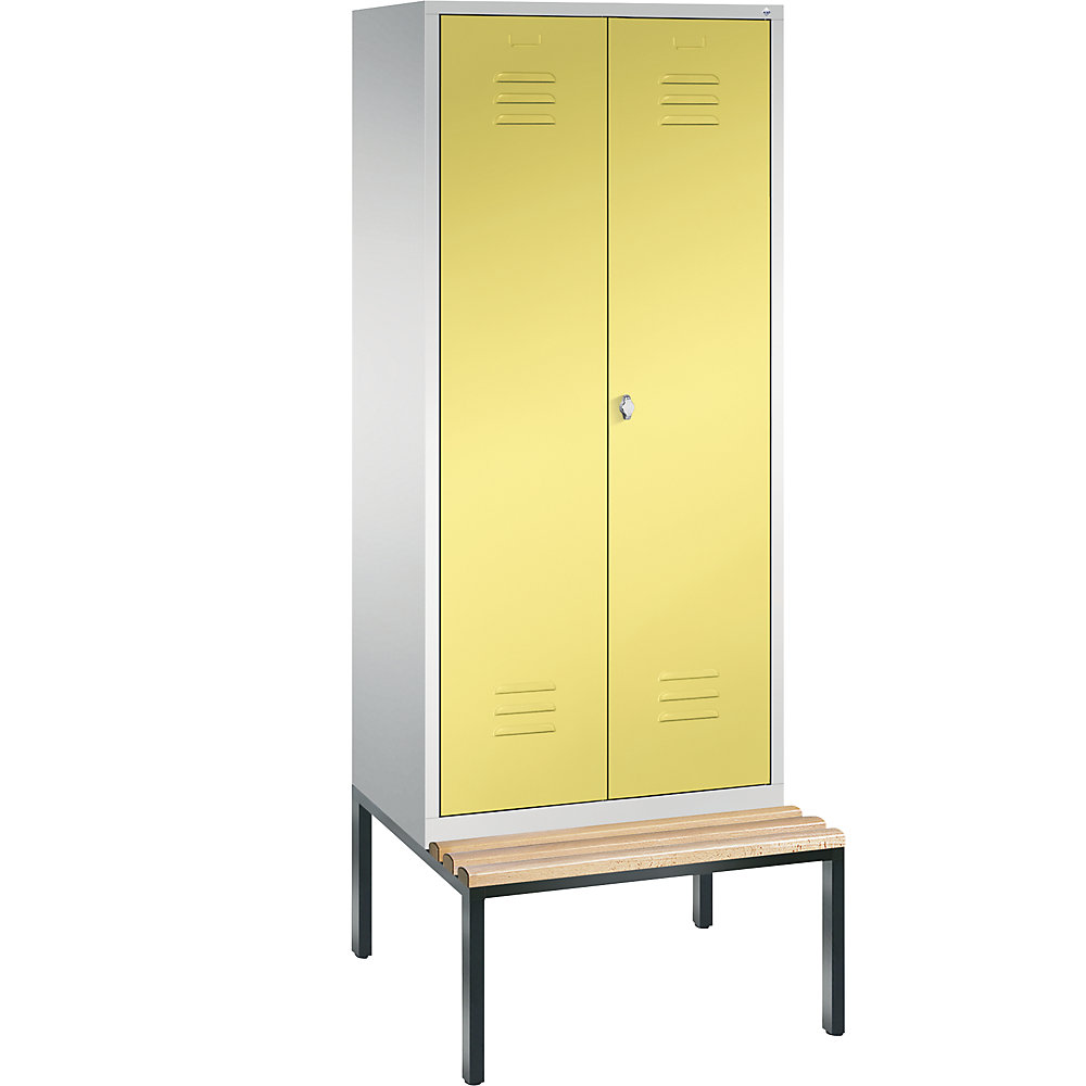 Penderie CLASSIC avec banc inférieur et portes fermant l'une contre l'autre