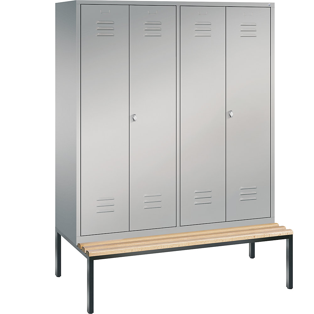 Penderie CLASSIC avec banc inférieur et portes fermant l'une contre l'autre