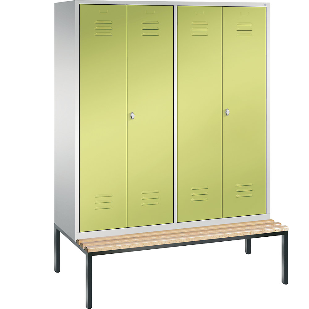 Penderie CLASSIC avec banc inférieur et portes fermant l'une contre l'autre