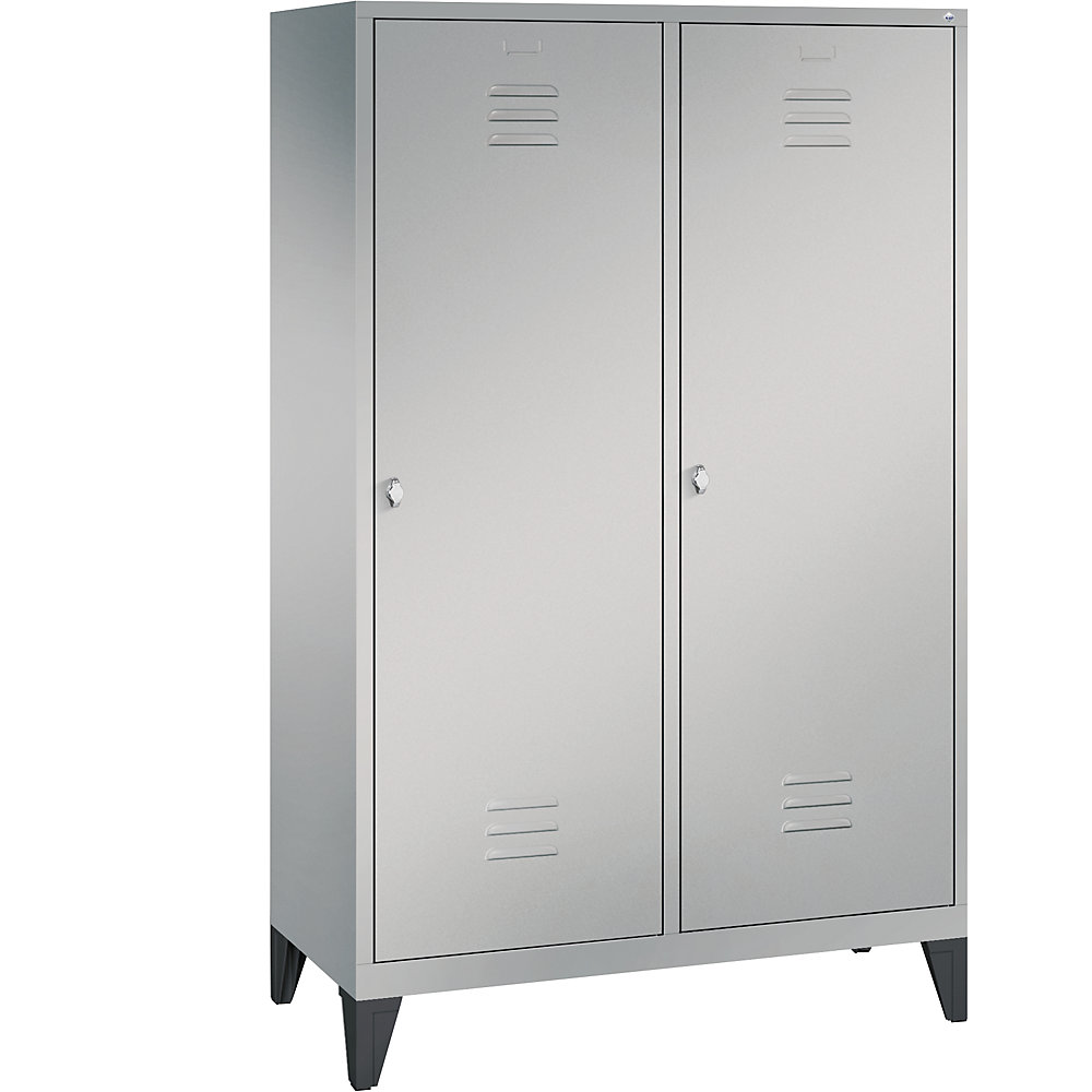 Penderie sur pieds CLASSIC, porte au-dessus de 2 compartiments