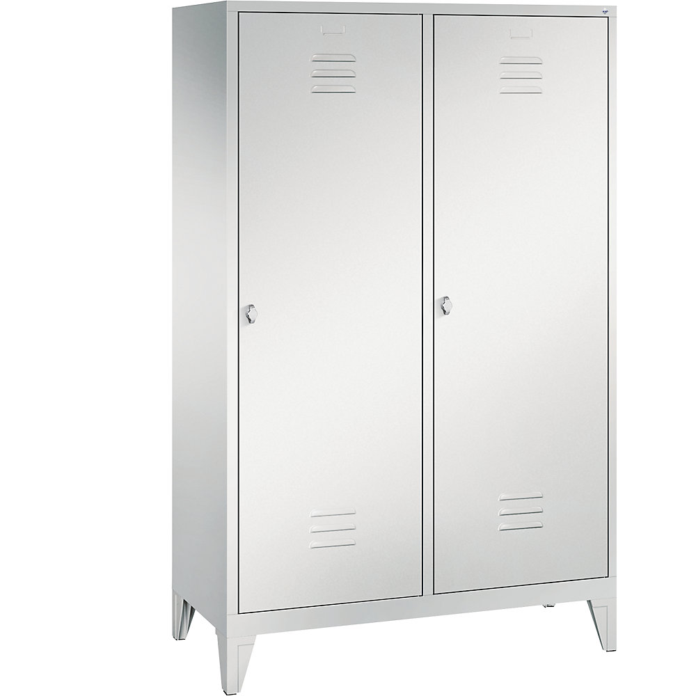 Penderie sur pieds CLASSIC, porte au-dessus de 2 compartiments