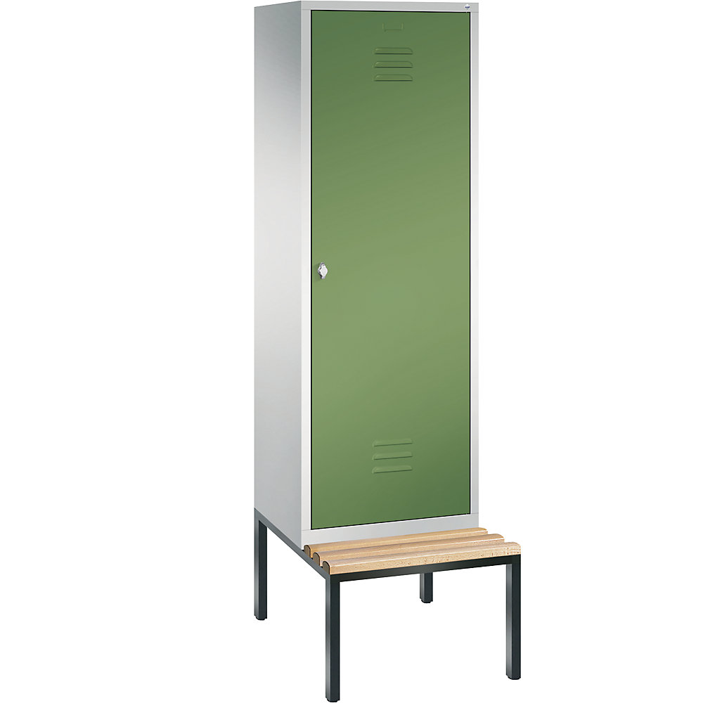 Penderie CLASSIC avec banc inférieur, porte au-dessus de 2 compartiments