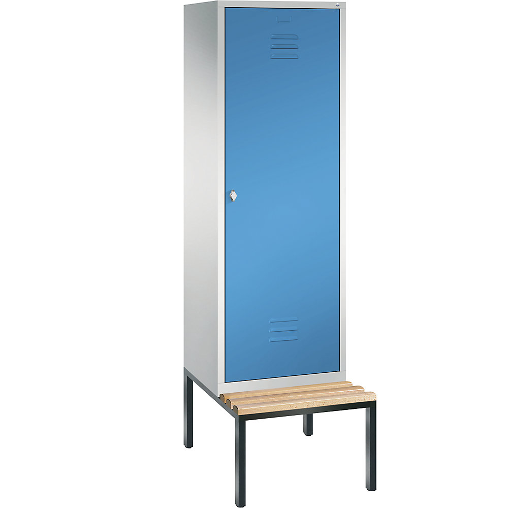 Penderie CLASSIC avec banc inférieur, porte au-dessus de 2 compartiments