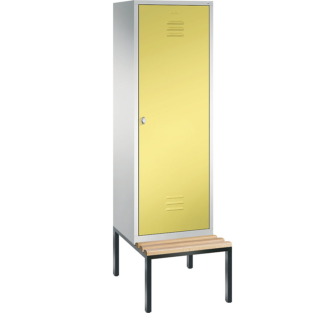 Penderie CLASSIC avec banc inférieur, porte au-dessus de 2 compartiments