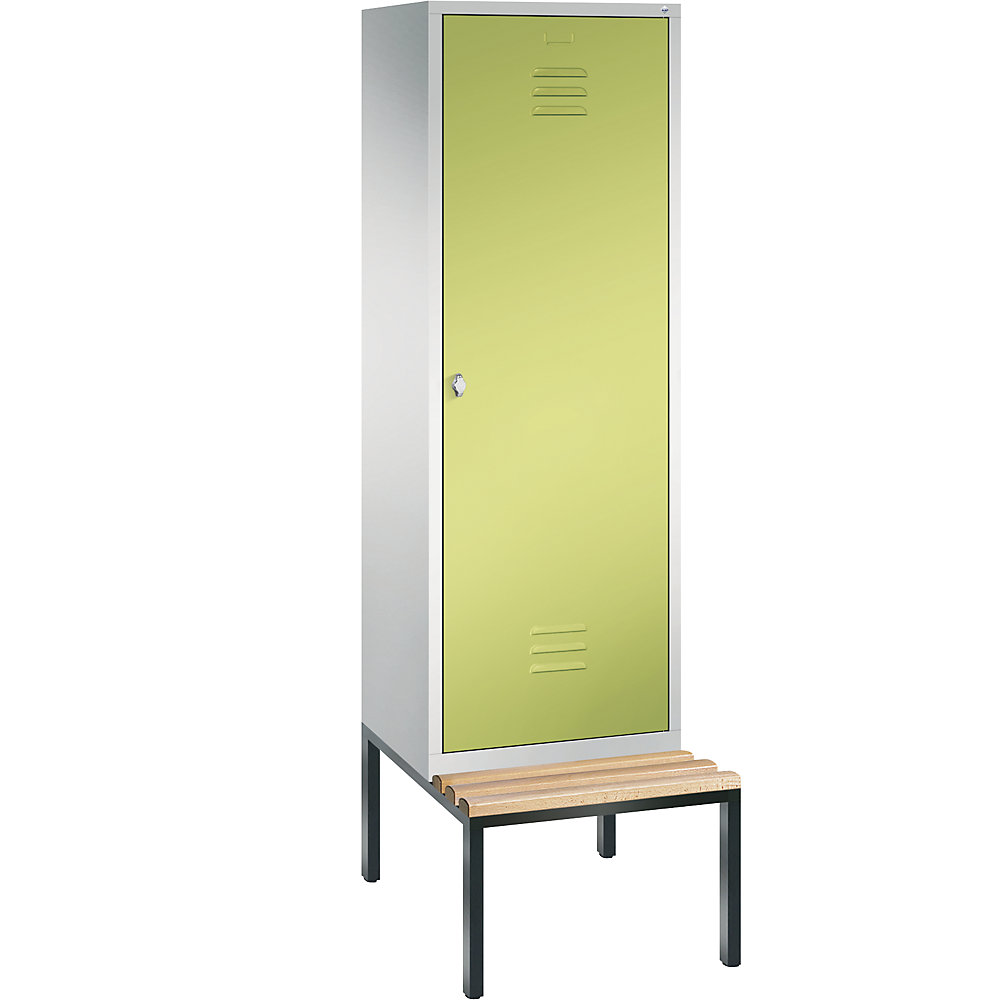 Penderie CLASSIC avec banc inférieur, porte au-dessus de 2 compartiments