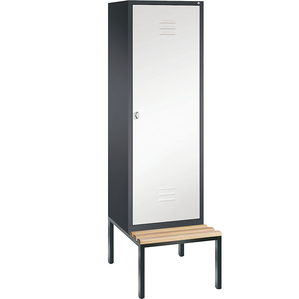 Penderie CLASSIC avec banc inférieur, porte au-dessus de 2 compartiments