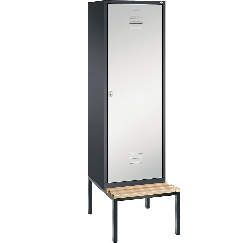 Penderie CLASSIC avec banc inférieur, porte au-dessus de 2 compartiments