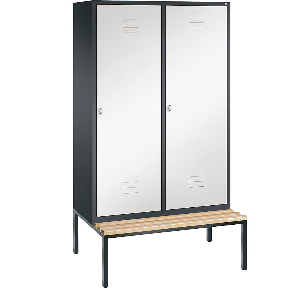 Penderie CLASSIC avec banc inférieur, porte au-dessus de 2 compartiments