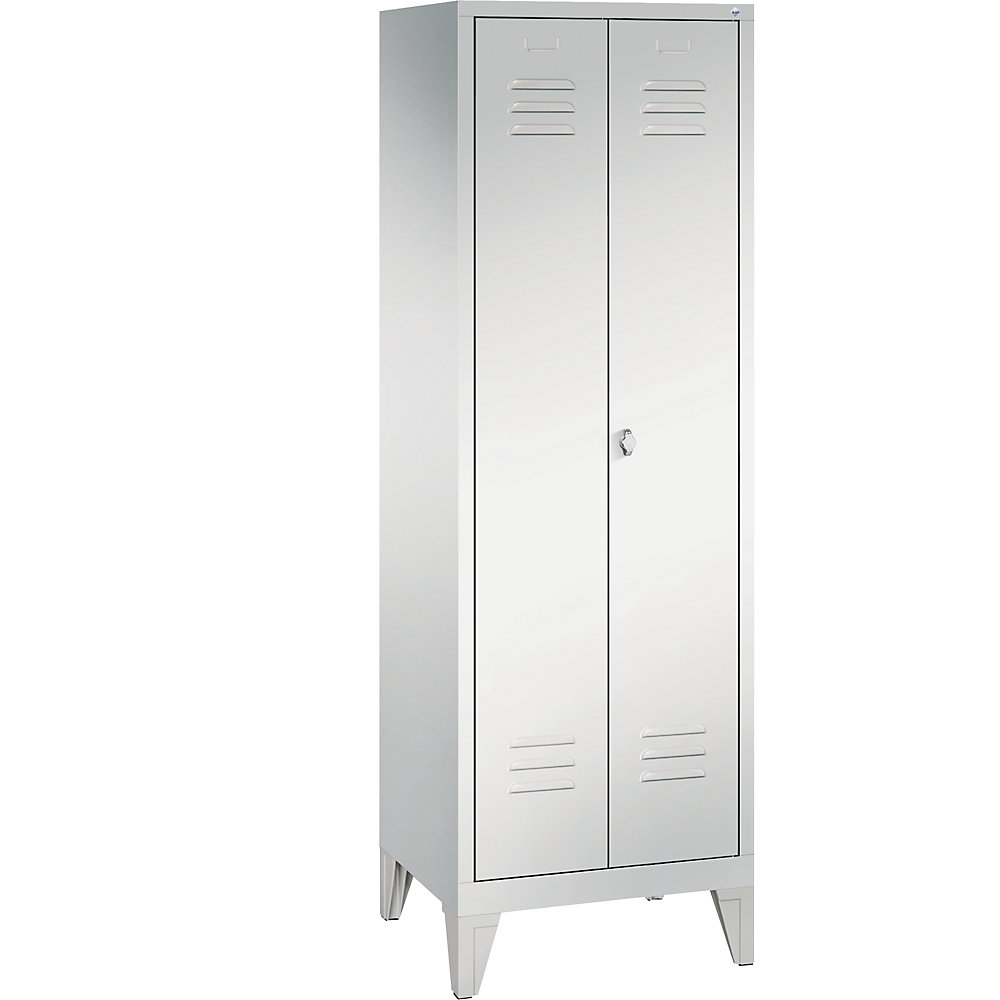 Armoire de rangement sur pieds CLASSIC avec portes fermant l'une contre l'autre