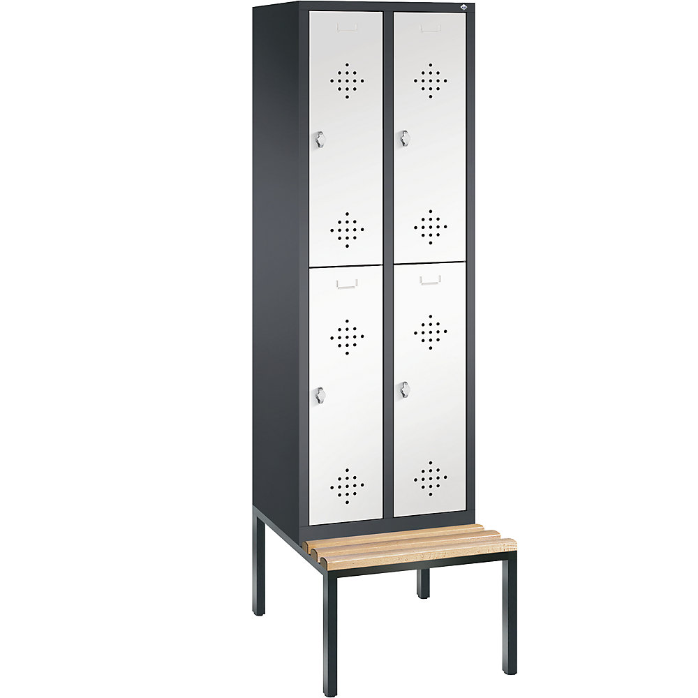 Penderie CLASSIC avec banc inférieur, à deux étages