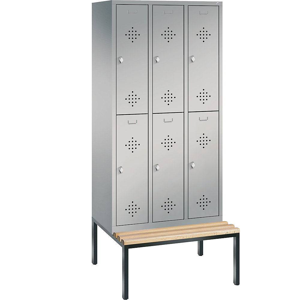 Penderie CLASSIC avec banc inférieur, à deux étages