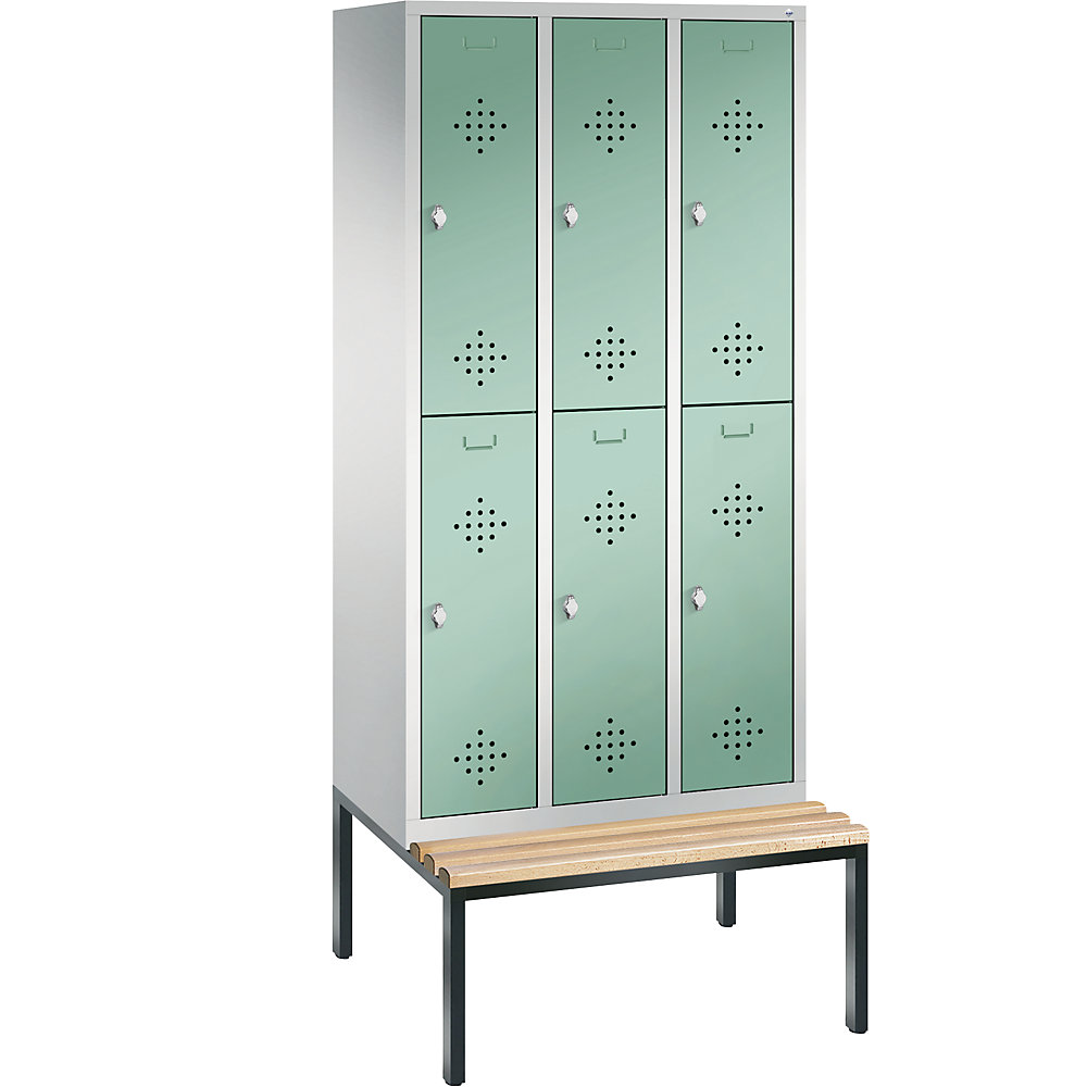 Penderie CLASSIC avec banc inférieur, à deux étages