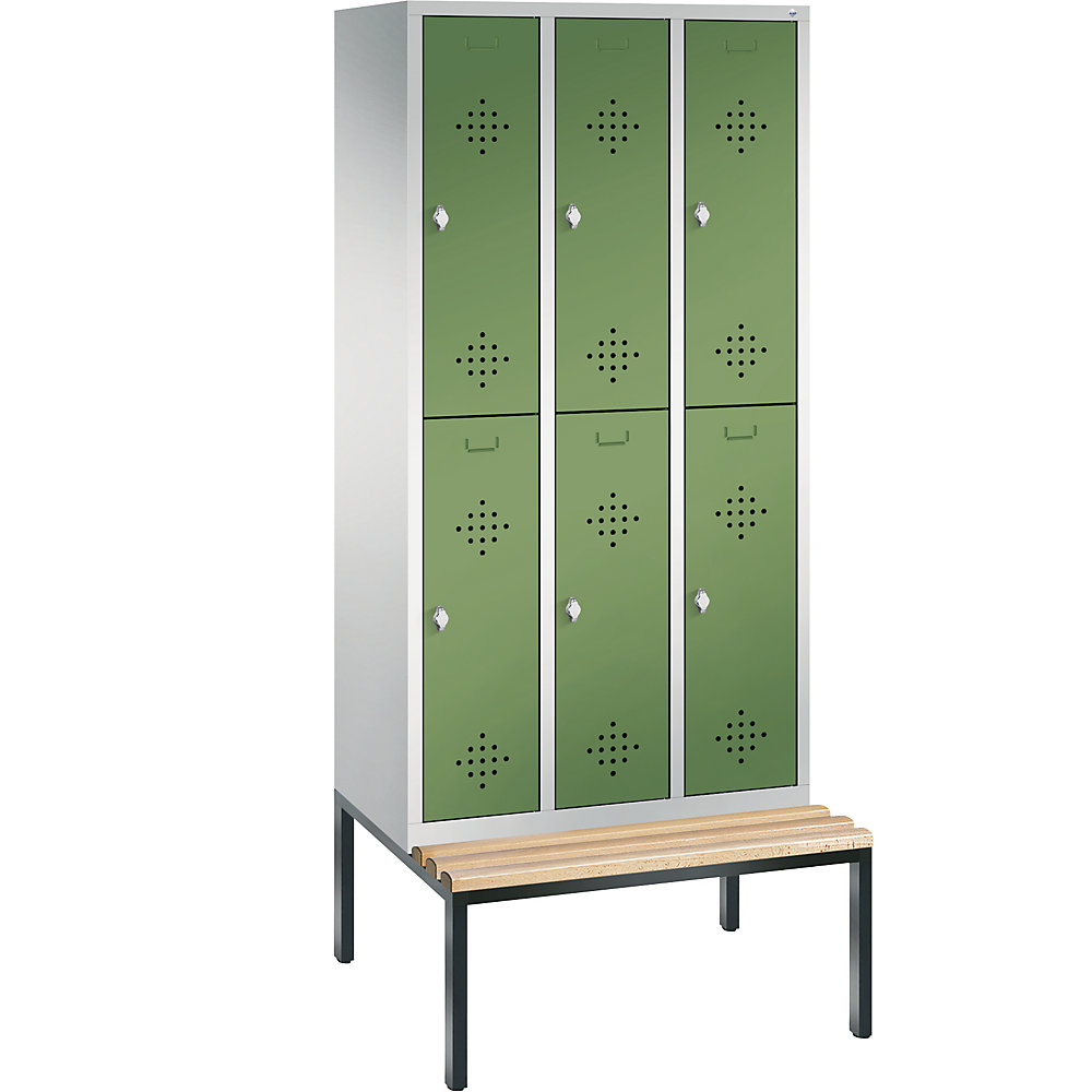 Penderie CLASSIC avec banc inférieur, à deux étages