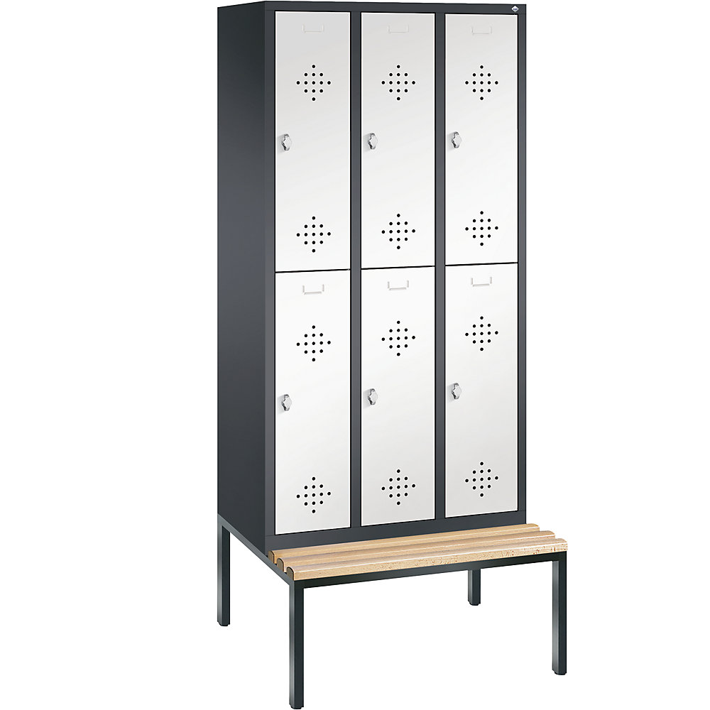 Penderie CLASSIC avec banc inférieur, à deux étages