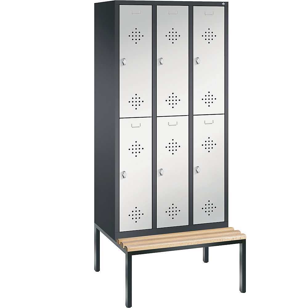 Penderie CLASSIC avec banc inférieur, à deux étages