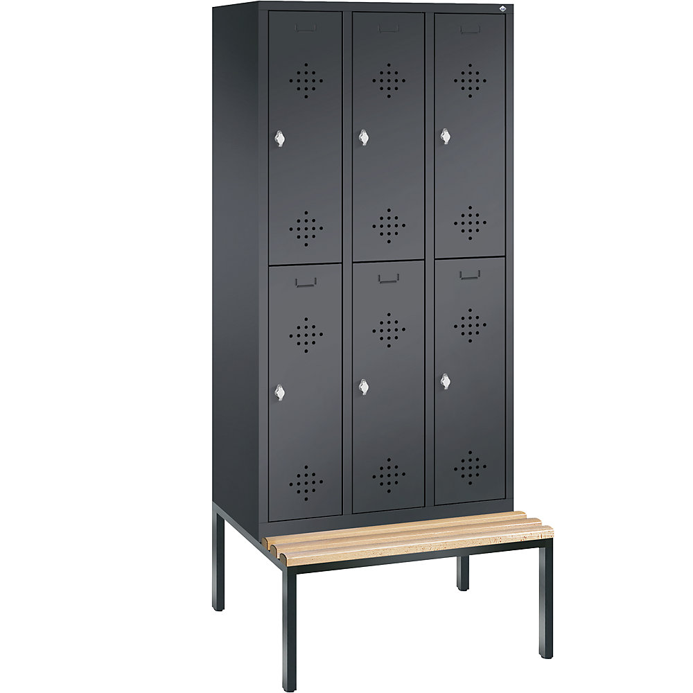 Penderie CLASSIC avec banc inférieur, à deux étages