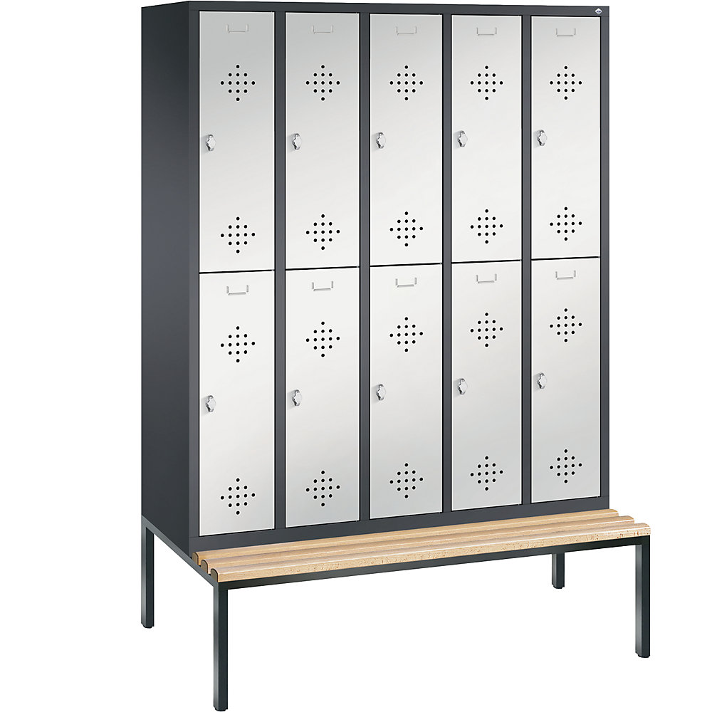 Penderie CLASSIC avec banc inférieur, à deux étages