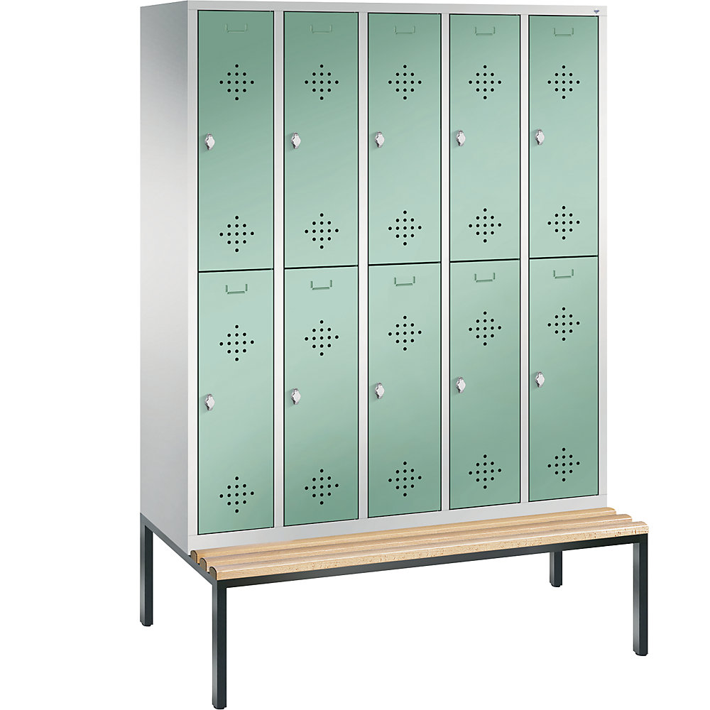 Penderie CLASSIC avec banc inférieur, à deux étages