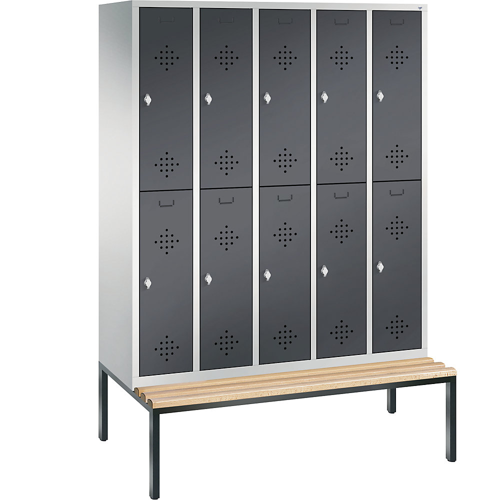 Penderie CLASSIC avec banc inférieur, à deux étages