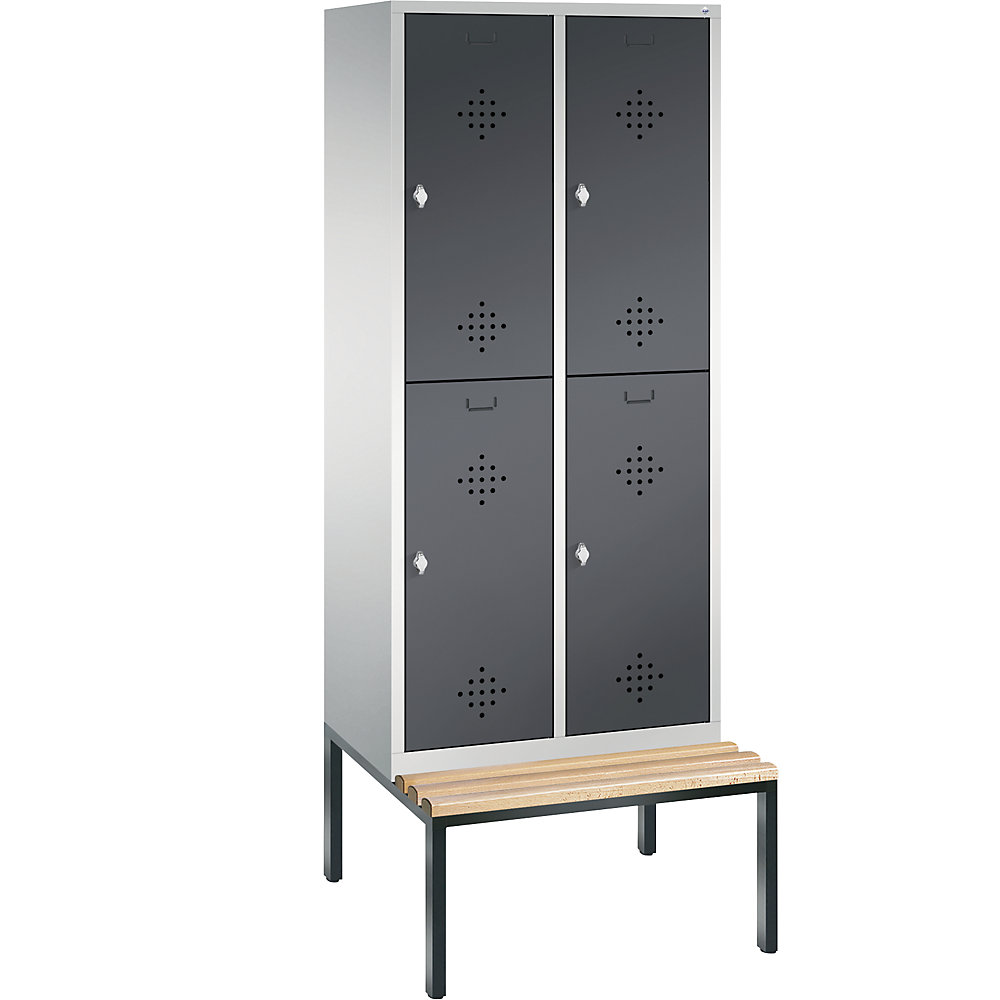 Penderie CLASSIC avec banc inférieur, à deux étages