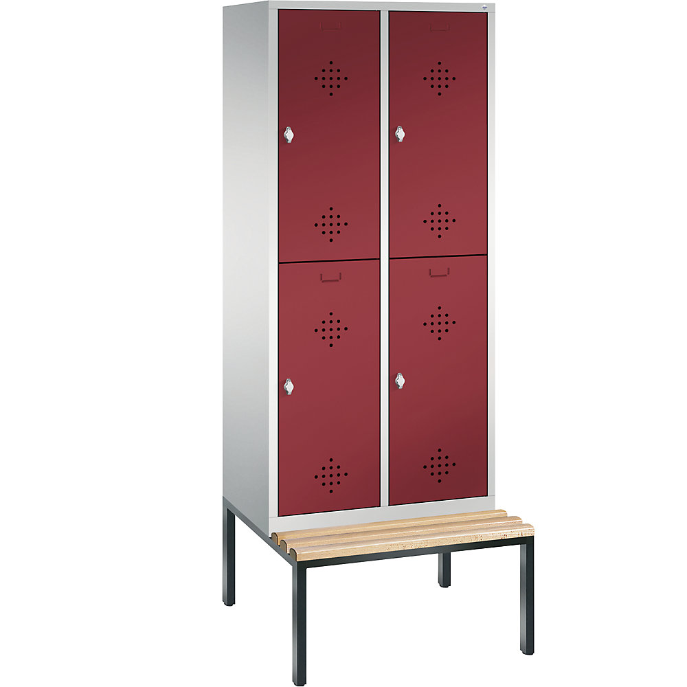 Penderie CLASSIC avec banc inférieur, à deux étages