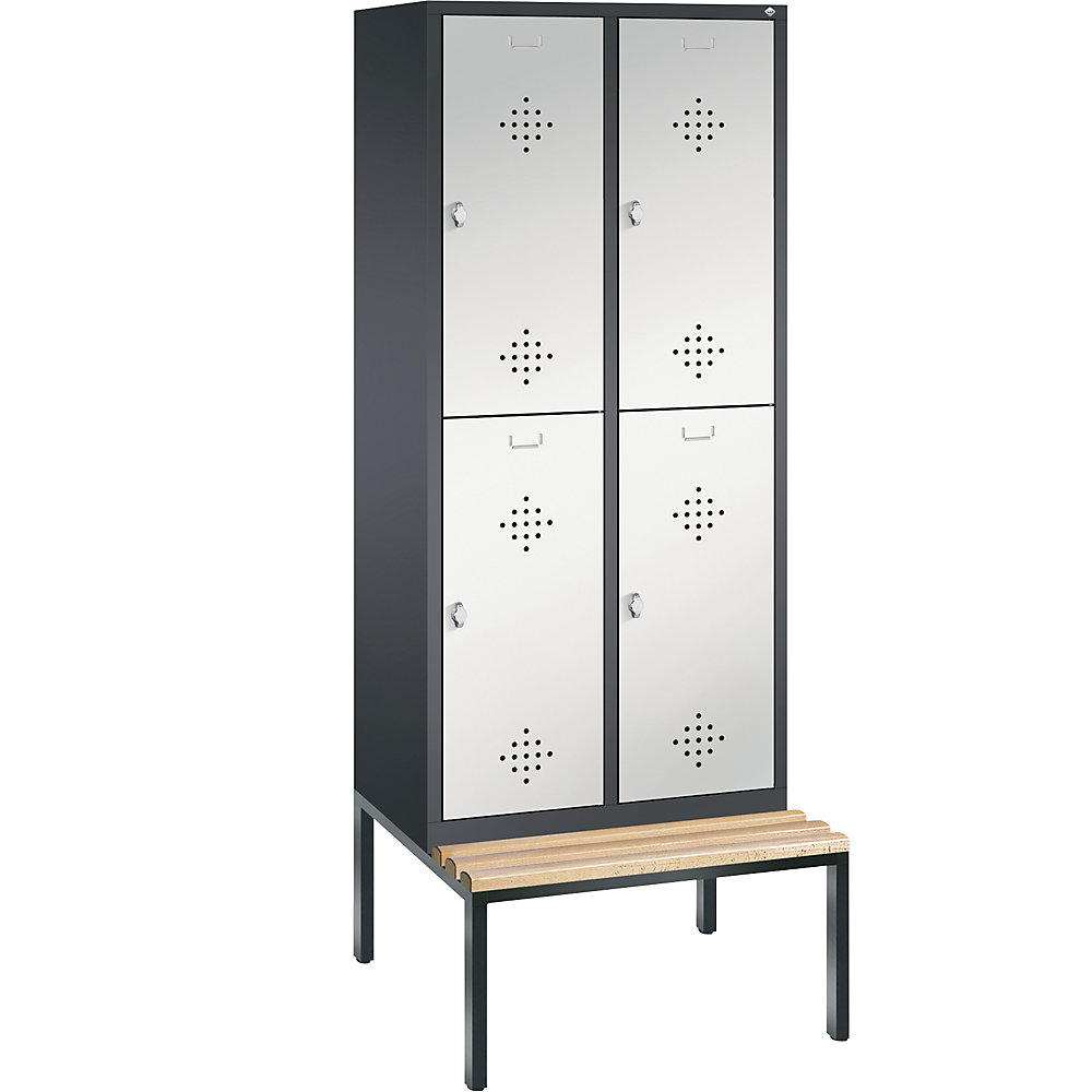 Penderie CLASSIC avec banc inférieur, à deux étages