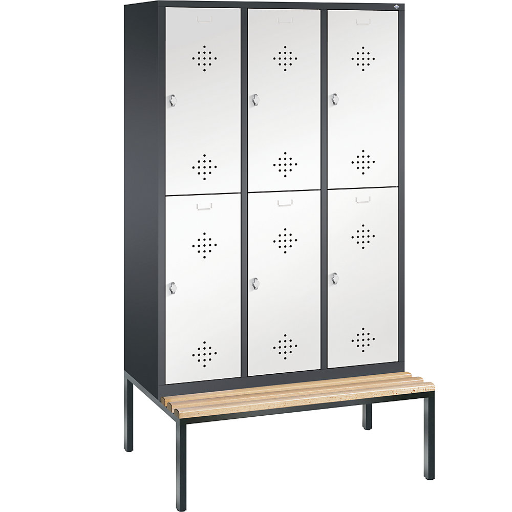 Penderie CLASSIC avec banc inférieur, à deux étages